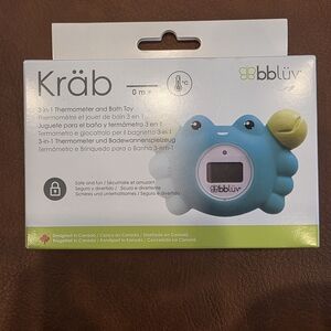 bblüv Krab Crab 3-in-1 Thermometer and Bath Toy NWT Baby Infant Bathing Bathtime